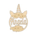 Personalized Big Name Unicorn Wood Ornament Front