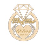 Diamond Ring Wood Ornament Front