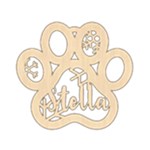 Personalized Half Snowflake Paw Prints Wood Ornament Front