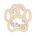 Personalized Paw Print Small Snowflake Xmas Wood Ornament Front
