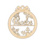 Personalized Half Snowflakes Xmas Bubble Wood Ornament Front