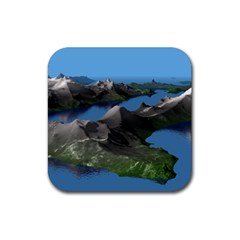 Mountain Landscape Rocky Rocks Geology Scenic Rubber Coaster (square)