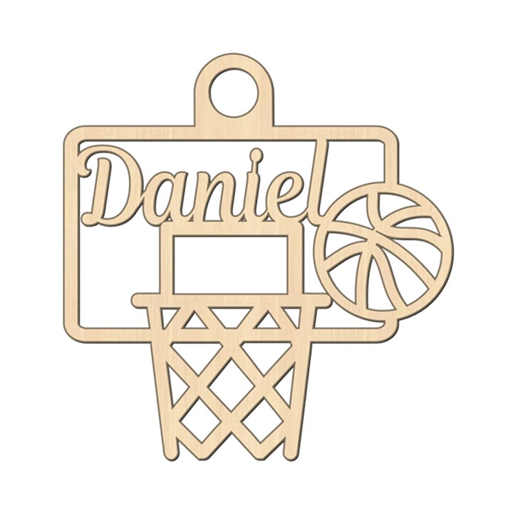 Personalized Basketball Wood Ornament
