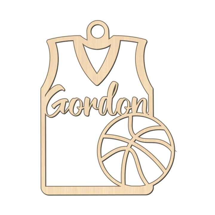 Personalized Basketball Top Wood Ornament
