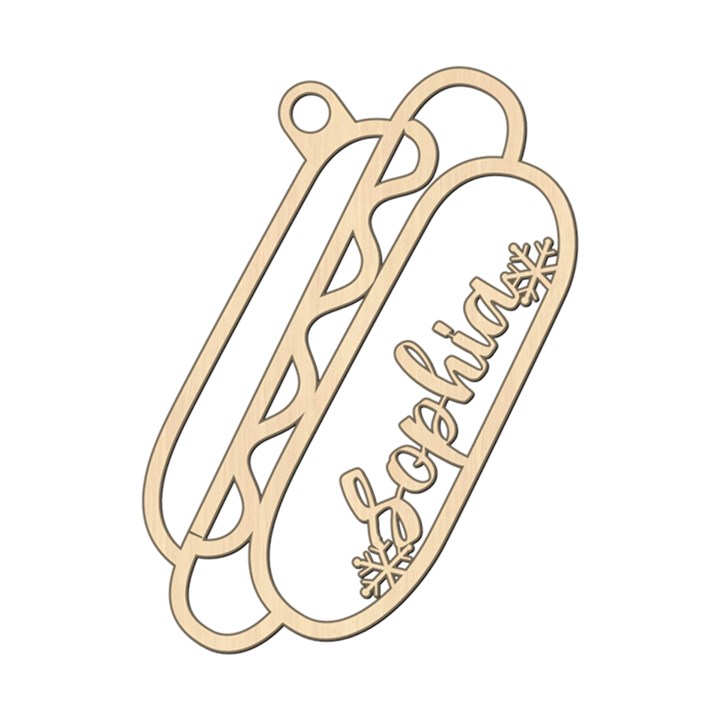 Personalized Hot Dog Wood Ornament