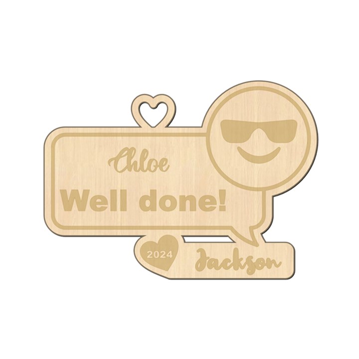 Personalized Emoji Cool Happy Face Sun Glass Smile Wood Ornament