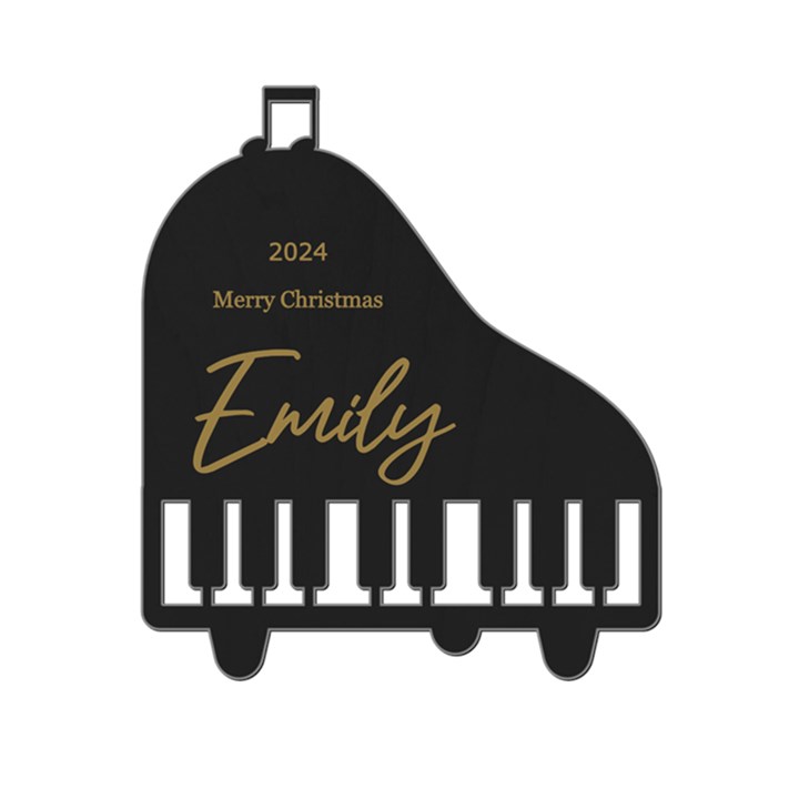 Personalized Musical piano 2 Wood Ornament