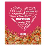 Personalized Family Name Love Heart Flower Two Sides Premium Plush Fleece Blanket (Kids Size) 50, x40,  Blanket Front