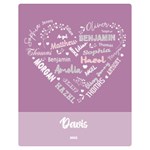 Personalized Family Name Love Heart 2 Two Sides Premium Plush Fleece Blanket (Teen Size) 60, x50,  Blanket Front