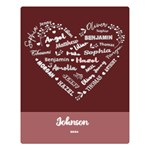 Personalized Family Name Love Heart Two Sides Premium Plush Fleece Blanket (Large) 80, x60,  Blanket Front