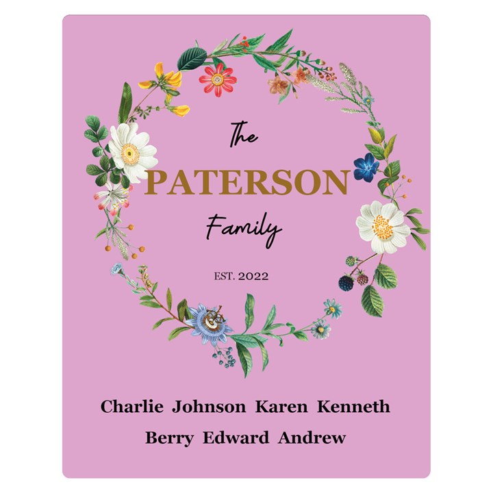 Personalized Family Blanket Two Sides Premium Plush Fleece Blanket (Teen Size)