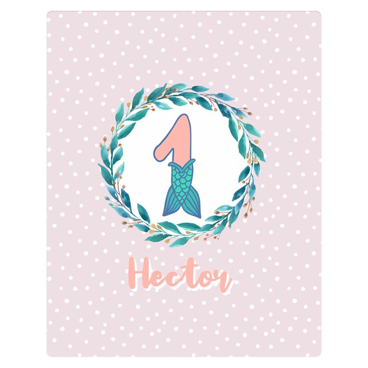 Personalized Name Mermaid Tail Birthday Two Sides Premium Plush Fleece Blanket (Teen Size)