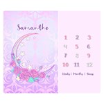 Personalized Baby Months Sweet Moon Rose Two Sides Premium Plush Fleece Blanket (Kids Size) 50, x40,  Blanket Front