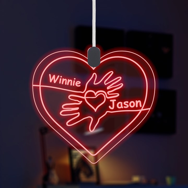 Personalized Heart LED Acrylic Ornament