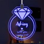 Personalized Name Diamond Ring LED Acrylic Ornament Front