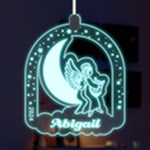 Personalized Name Star Night Moon Angel LED Acrylic Ornament Front