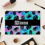 PERSONALIZED PALM LEAVES NAME 1 COSMETIC BAG Cosmetic Bag (Large) Front