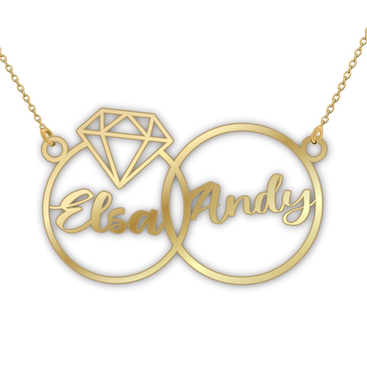 Personalized Name Diamond Ring 925 Sterling Silver Name Pendant Necklace