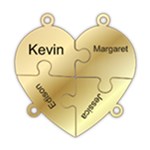 Personalized 4Names Puzzle Heart 925 Sterling Silver Name Pendant Necklace Front