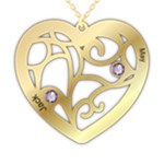 Personalized 3Heart 925 Sterling Silver Name Pendant Necklace Front