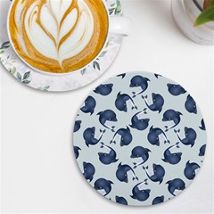 Blue Dolphins Pattern Uv Print Round Tile Coaster