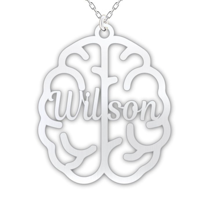 Personalized Name Brain 925 Sterling Silver Name Pendant Necklace