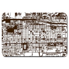 Antique Oriental Town Map  Large Doormat