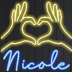 Personalized Heart Hand Love Name Neon Signs and Lights Front