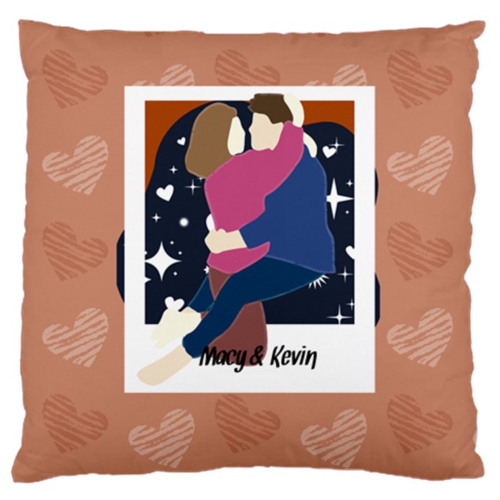 Couple Instant Photo Large Cushion Case (One Side)