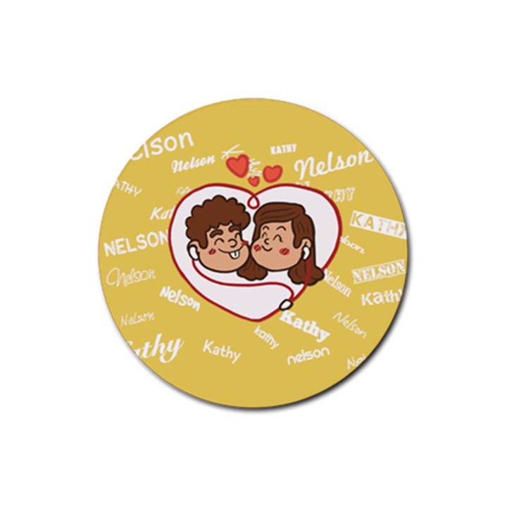 Music Couple Rubber Coaster (Round)