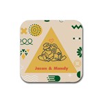 Couple Love Action Rubber Coaster (Square) Front