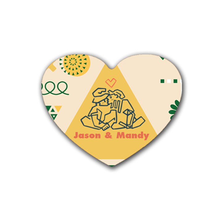 Couple Love Action Rubber Coaster (Heart)