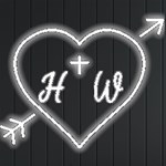Personalized Heart Devil Angel Initial Neon Signs and Lights Front
