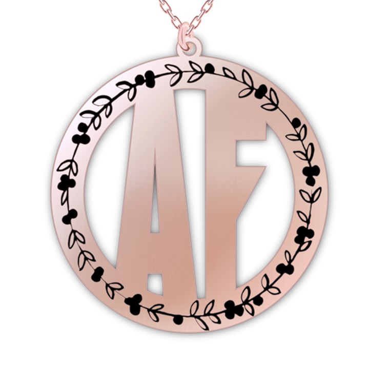 Personalized Double Initial 925 Sterling Silver Pendant Necklace