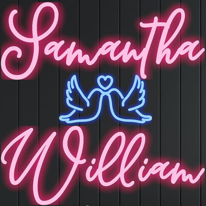 Personalized Love Heart Couple Bird Name Neon Signs and Lights
