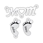 Personalized 2 Baby Birth Mom Name 925 Sterling Silver Pendant Necklace Front