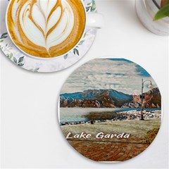 Calm Day On Lake Garda Uv Print Round Tile Coaster