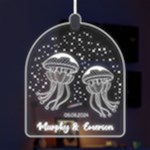 Personalized Name Love Jellyfish LED Acrylic Ornament Front