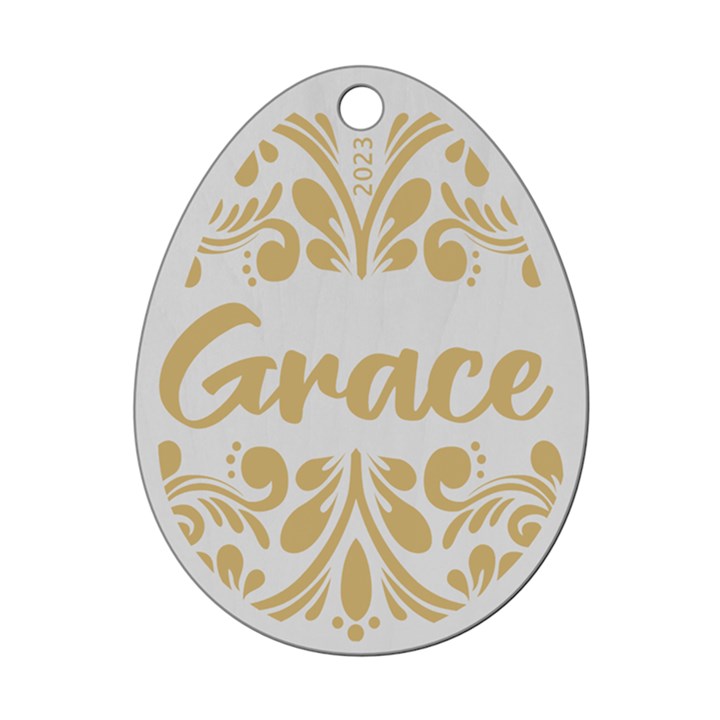 Personalized Name Easter Egg Wood Ornament