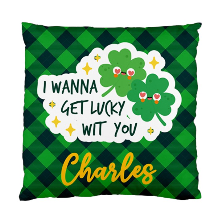 Personalized St Patricks Day character Name Standard Cushion Case (One Side)