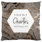 Personalized Marble Frame Wedding Family Name Large Cushion Case (One Side) Front
