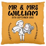 Personalized Wedding Illustration Family Name Large Cushion Case (One Side) Front