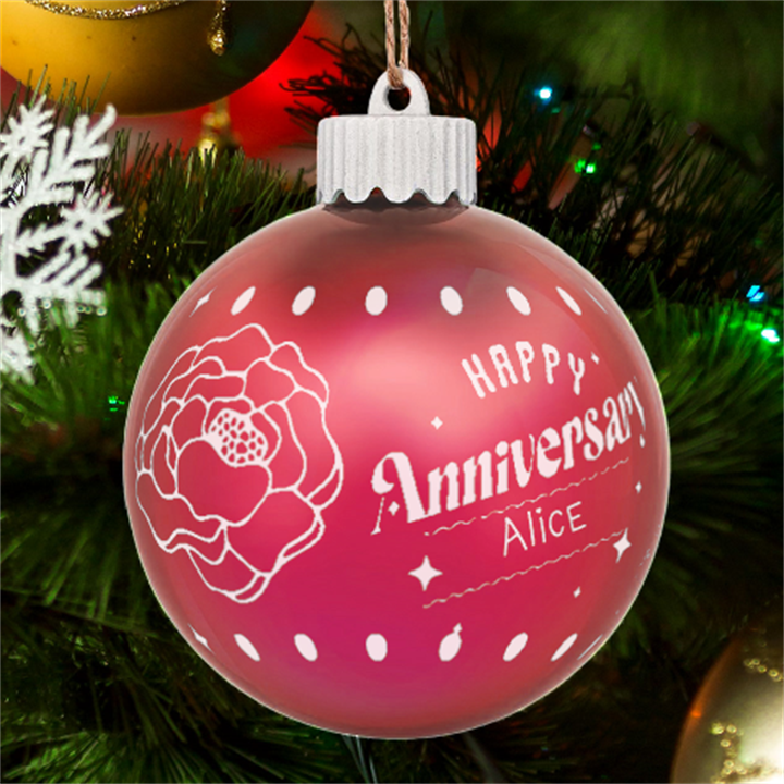 Happy Anniversary LED Glass Sphere Ornament