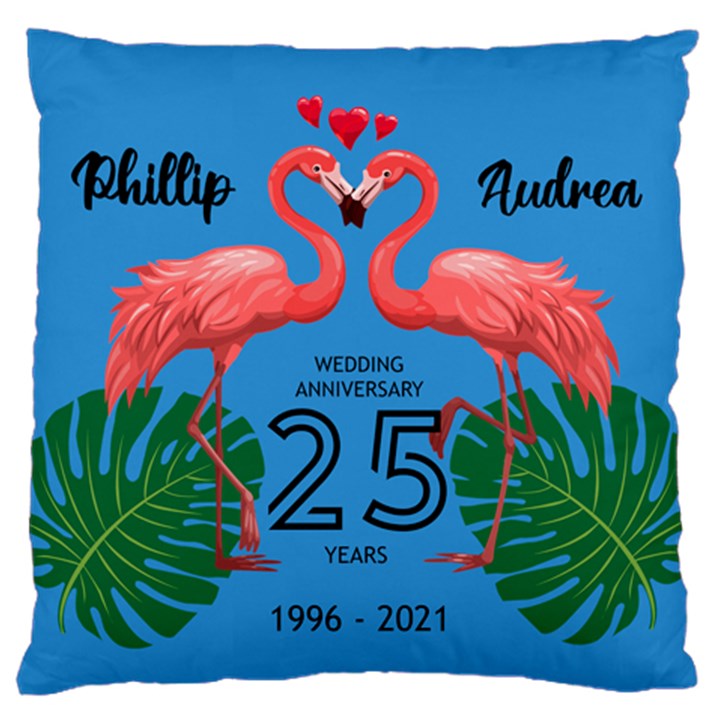Personalized Couple Anniversary Name Large Cushion Case (One Side)