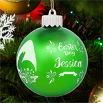 Personalized Easter Name LED Glass Sphere Ornament Back