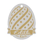 Personalized Name Easter Egg Pattern Wood Ornament Front