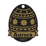 Personalized Name Easter Egg Pattern 3 Wood Ornament Front