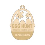 Personalized Name Easter Egg Backet Wood Ornament Front
