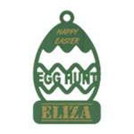 Personalized Name Easter Egg Basket Shape Wood Ornament Front