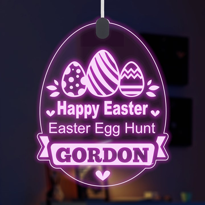 Personalized Name Easter Bunny Egg LED Acrylic Ornament